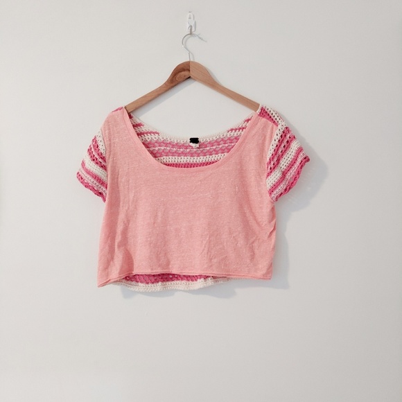 Free People Tops - Free People Crochet Back Crop Top